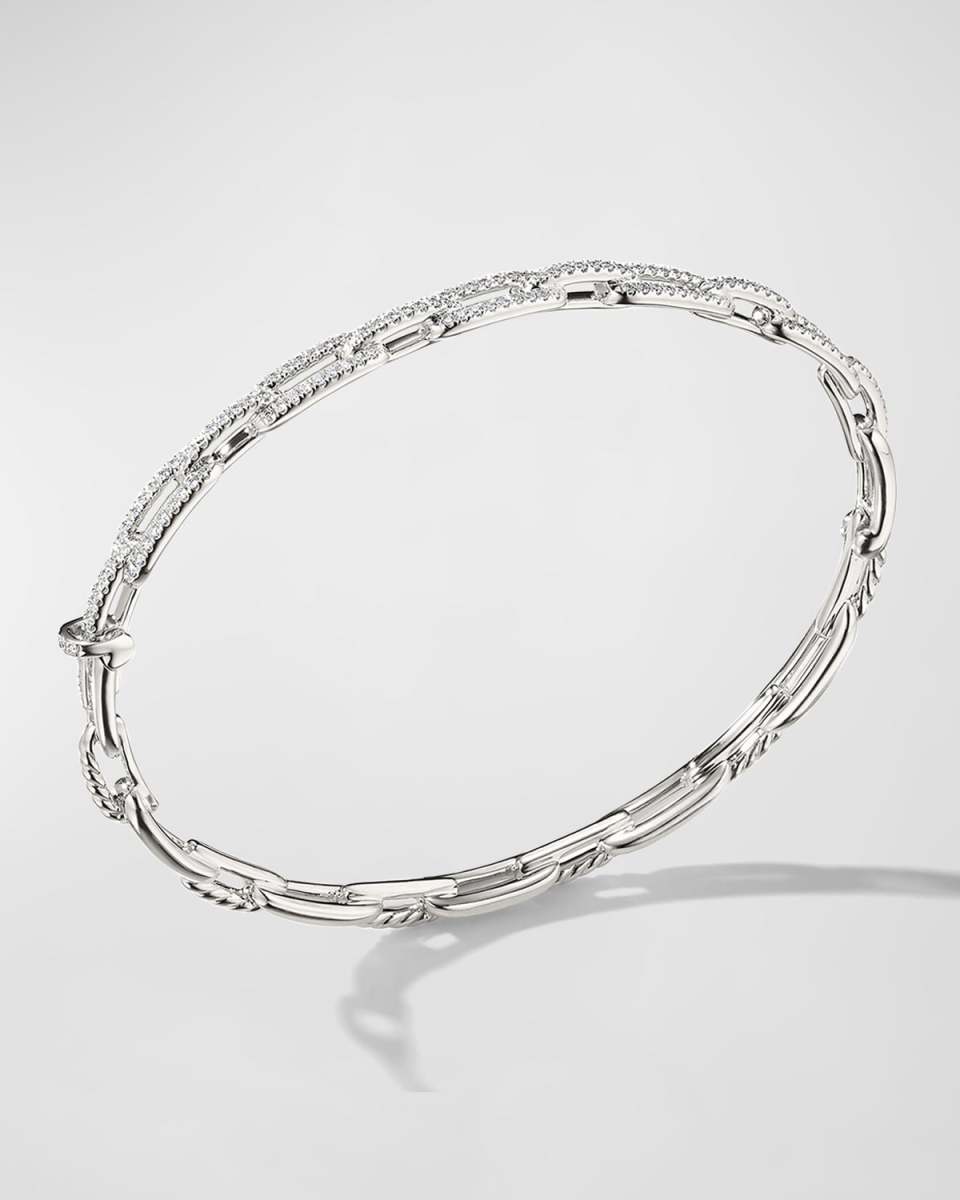 4mm Stax Chain Link Bracelet in 18K White Gol